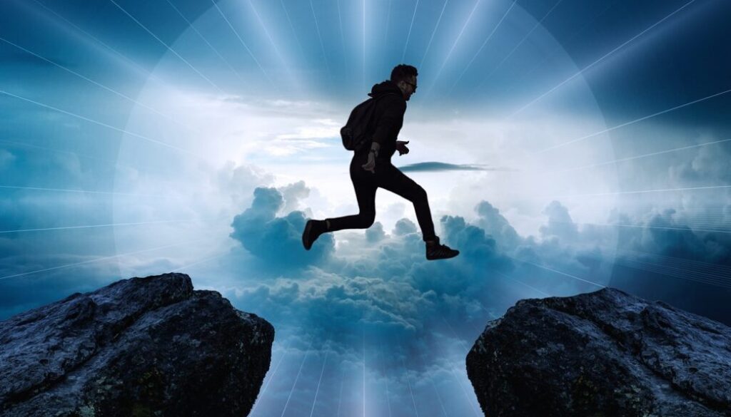 clouds cliff leap high rock boy 2709663